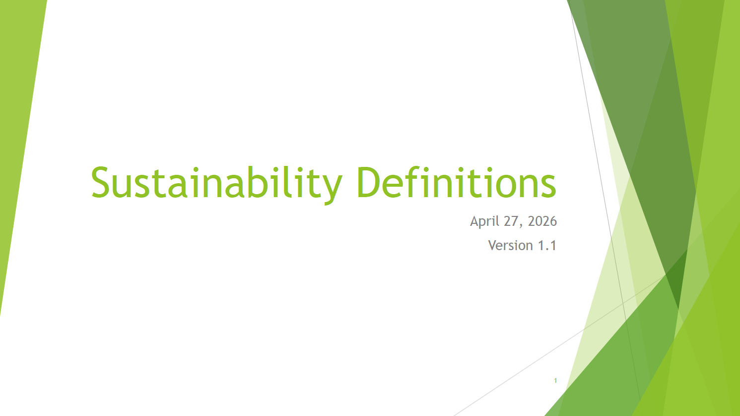 Sustainability Definitions